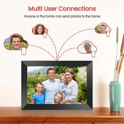 Wifi Digital Photo Picture Frame with 32GB Storage, 10.1 Inch IPS HD Touch Screen, Auto-Rotate Slideshow,Perfect Gift for Family & Friends