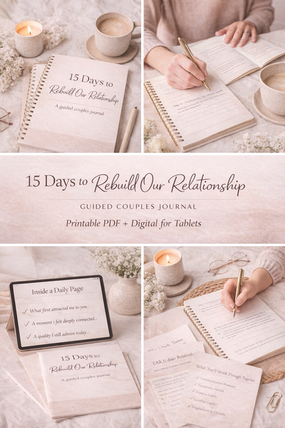 15-Day Relationship Reset Journal (Digital PDF)